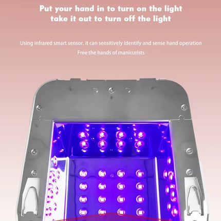 Ibelive Professional 80W Rechargeable UV LED Nail Lamp, 52pcs LED Bulbs 90S Cordless Nail Dryer for Salon Manicure