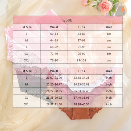 4PCS/SET Women's Sexy Lace Panty Hollow Out High Waist Women's Briefs Breathable Comfortable Underwear Plus Size Women Lingerie