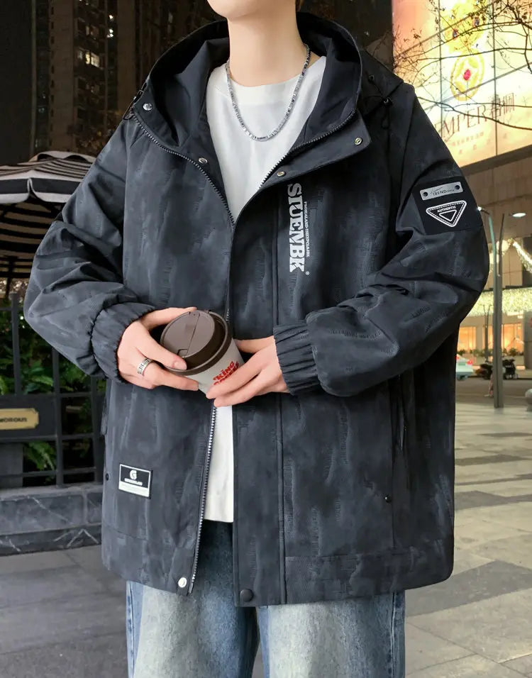 Fashion 2026 Spring Autumn Men's Casual Hooded Jackets Streetwear Windproof Coats Youth Outdoor Plus Size 4XL Hoody Top Clothing