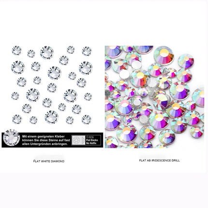 144/288 /1440pcs SS3-SS50 Crystal AB Clear Nail Rhinestones Non Hotfix Flat Back Stones DIY Strass Nail Art Decor Accessories