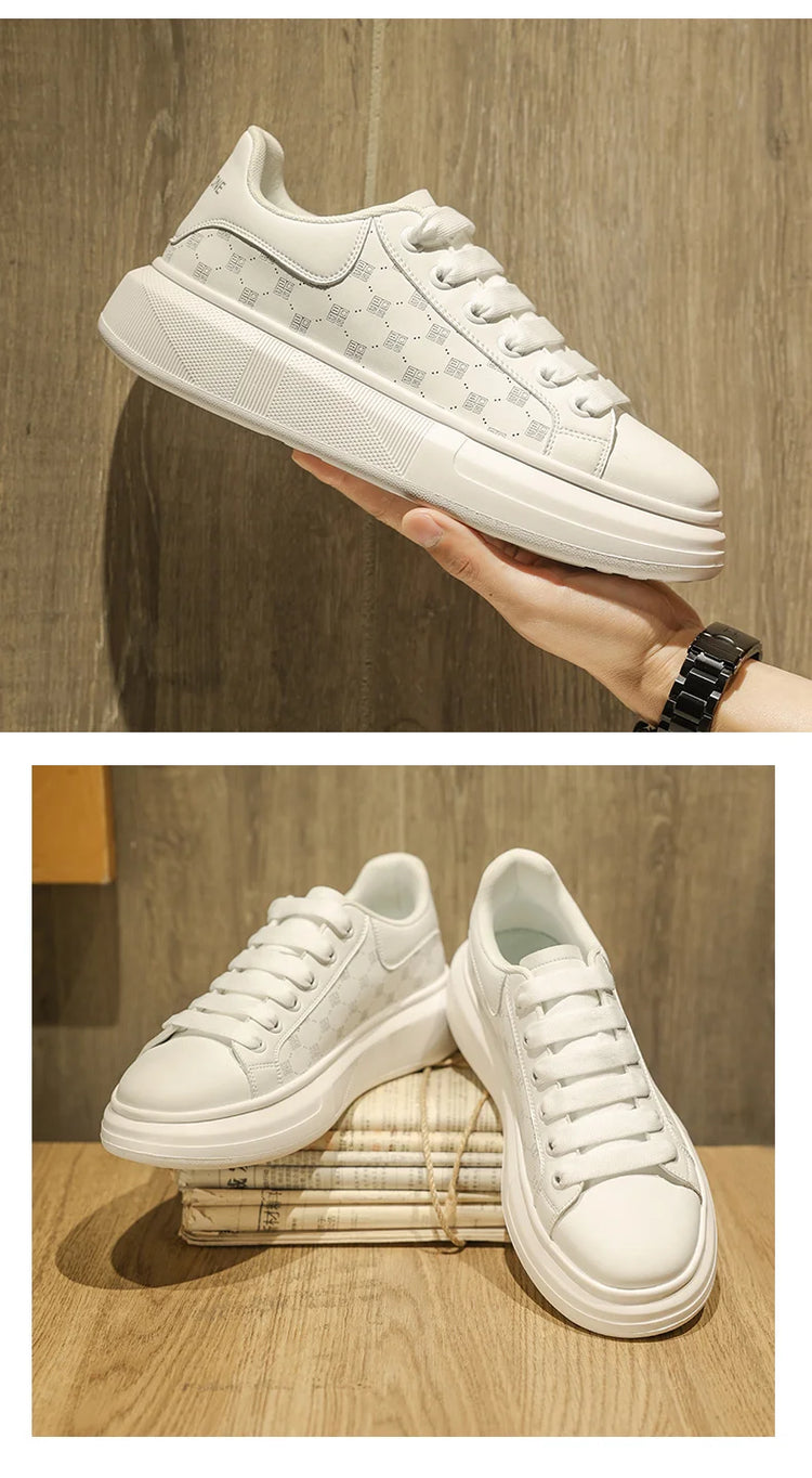 Leather Men Shoes Sneakers Trend Casual Shoe Breathable Leisure Male Sneakers Non-slip Footwear Men Vulcanized Shoes2026