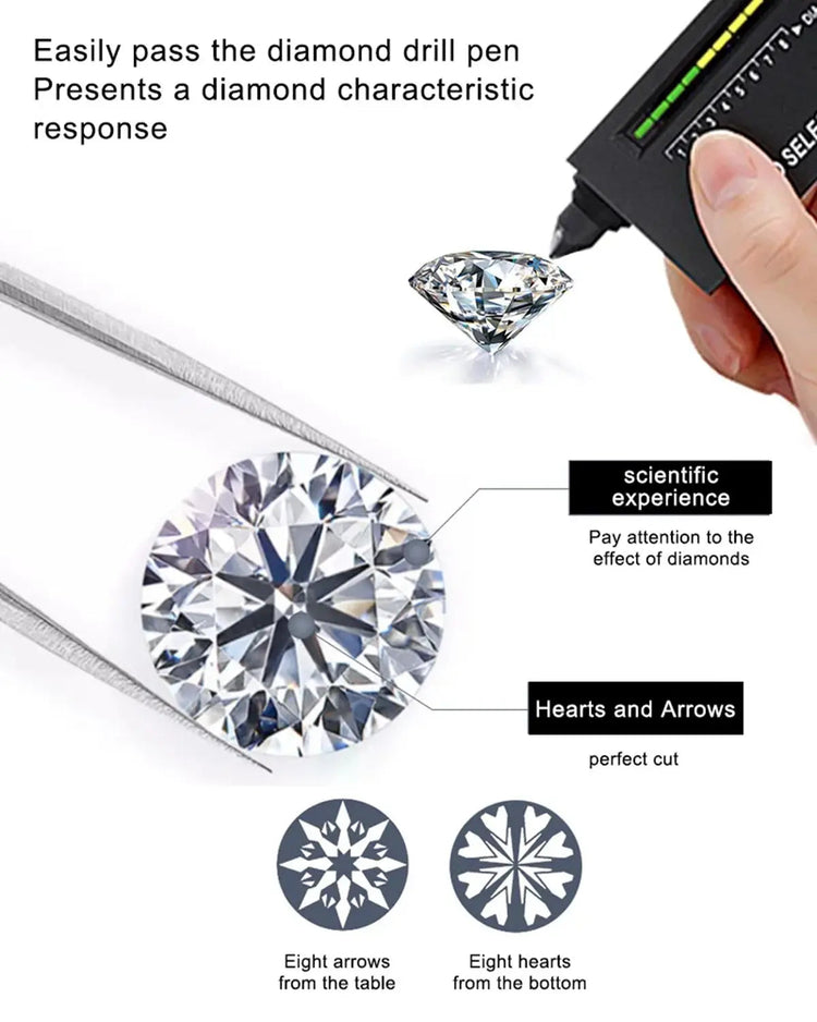 Orecchini a bottone in moissanite a 4 punte in oro massiccio 14 carati per le donne Orecchini a bottone con diamanti da sposa Gioielleria raffinata Regalo di compleanno platinumshop