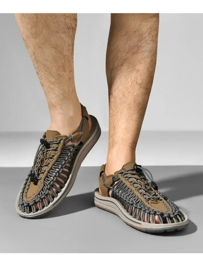 Fashion Men Sandals for Women Slippers Weaving Design Beach Breathable Casual Flat Sandals Outdoor Couples Sandals Size 48