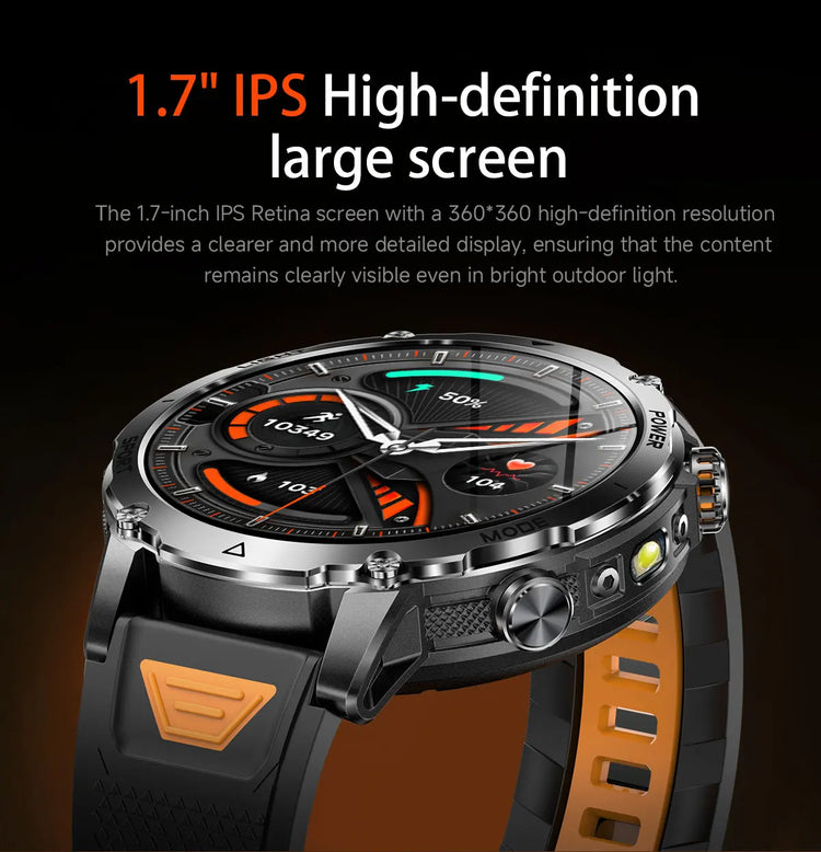 Military Grade Sapphire Smart Watch HeartRate SO2 BT5.3 Call Custom dial Smartwatch for Men Breathable Band Sports watch 1400mAh