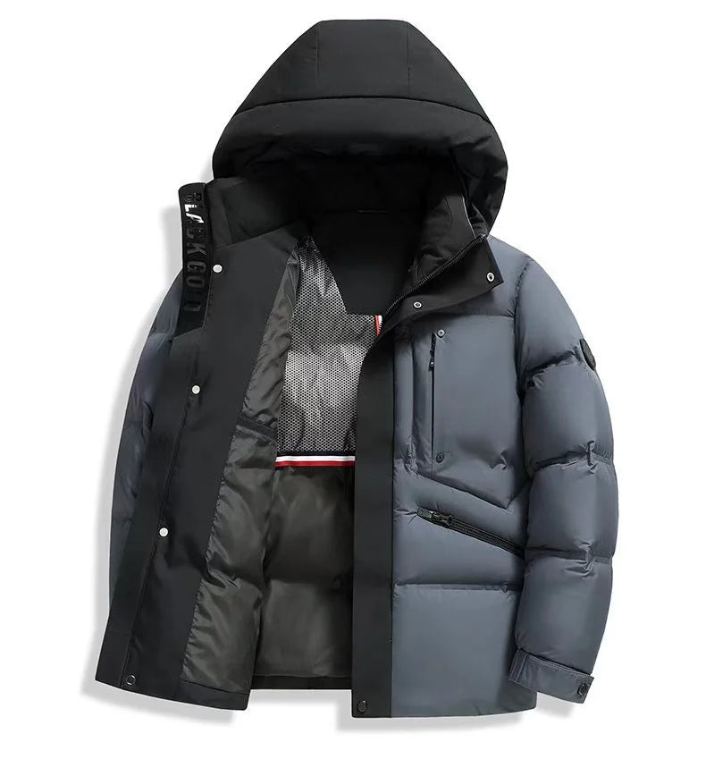 2025 Autumn/Winter New Men's Hooded Down Jacket New National Standard White Duck Down Thickened Warm Youth Leisure Coat