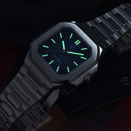 PAGANI DESIGN 37MM Orologio al Quarzo di Alta Gamma, Quadrato, Semplice ed Elegante, con Cristallo Zaffiro, Cassa in Acciaio Inossidabile, Regalo per Uomo