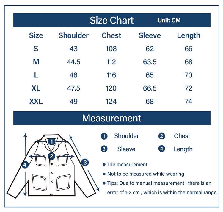 Vintage Handmade Indigo Jacket Men Spring Autumn New Lapel Multi-pocket Plant Blue Dyed Long Sleeve Jacket Casual Cardigan Coat