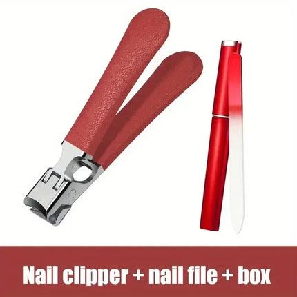 Professional Stainless Steel Nail Clippers Set for Thick Nails Anti-Splash Sharp Trimmer Nail Pedicure Manicure Tools for Men 2028
