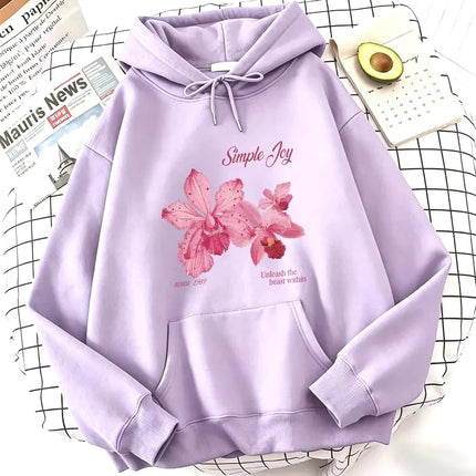 Harajuku Graphic Pullover Flower Design Hooded Sweatshirt Cute Hoody Spring Casual Hoodies Pullover Hooded Daily hoodies