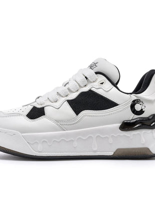 Scarpe da Corsa ONEMIX per Uomo, Tendenza Autunno Inverno, Morbide ed Elastiche con Assorbimento degli Urti, Tomaia in Pelle, Suola Spessa, Stile Sportivo Casual PlatiNum