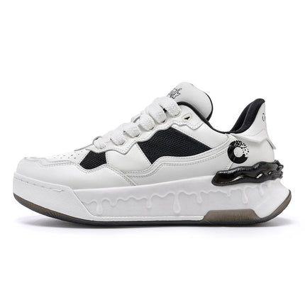 Scarpe da Corsa ONEMIX per Uomo, Tendenza Autunno Inverno, Morbide ed Elastiche con Assorbimento degli Urti, Tomaia in Pelle, Suola Spessa, Stile Sportivo Casual PlatiNum