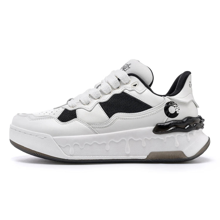 Scarpe da Corsa ONEMIX per Uomo, Tendenza Autunno Inverno, Morbide ed Elastiche con Assorbimento degli Urti, Tomaia in Pelle, Suola Spessa, Stile Sportivo Casual PlatiNum