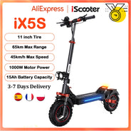 iScooter iX5s Monopattino elettrico 15 Ah 1000W con potenti pneumatici, autonomia di 65 km, velocità massima di 45 km/h