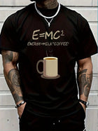 Men'S Black Casual Summer T-Shirt with German 