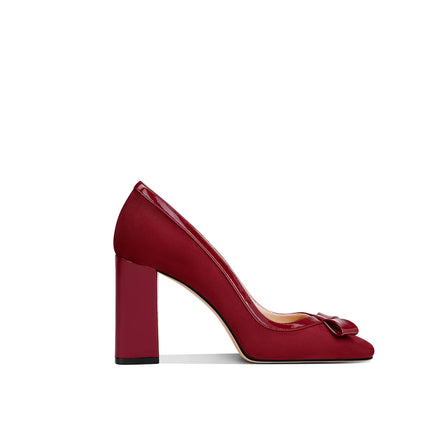 Eleganti tacchi a spillo in pelle scamosciata kaki 2025 Punta quadrata alla moda autunnale comoda per le donne piccole
