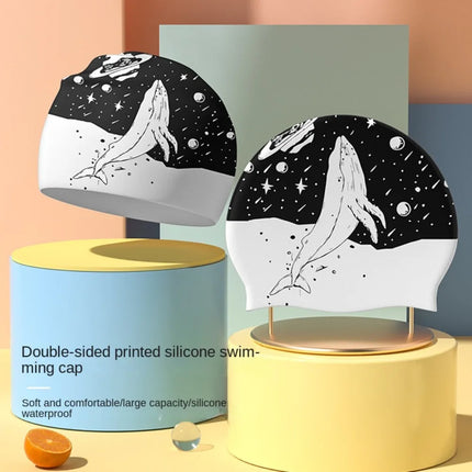 Cuffia da nuoto in silicone Attrezzatura per piscina Cappelli da nuoto impermeabili antiscivolo Protezione per le orecchie Cuffie da bagno elastiche Capelli lunghi Adulti