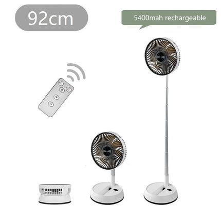 Ventilatore Portatile Oscillante da Terra HOMEFISH con Telecomando, Pieghevole, Ricaricabile a Batteria, per Campeggio