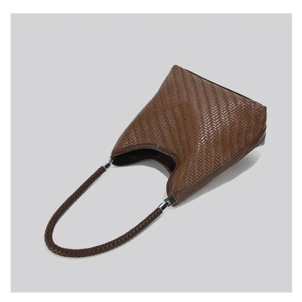 CEEKAY 2026 New Woven Hobo Bag, Retro Herringbone Texture Shoulder Bag with Woven Handle, Casual Women's Tote Bag