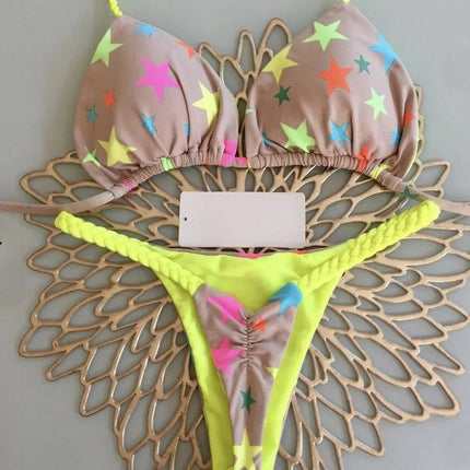 Nuovo Sexy Bikini da Donna per Vacanze al Mare, Set Due Pezzi PlatiNum