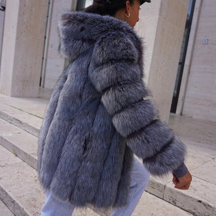 ZADORIN Hooded Fluffy Faux Fur Coat Winter Jacket Women Fashion Thick Warm Faux Fur Jackets Coats Woman Clothing Outerwears