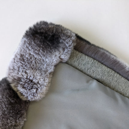 Women's Real Natural Rex Rabbit Fur long vest Chinchilla Color Waistcoat Furry Winter Warm Fluffy Vest Korean Length 90cm 240519