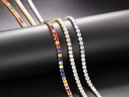 Collana a catena da tennis ghiacciata Hip Hop per uomo donna lusso zircone cubico cristallo corto collo rock accessori gioielli OHN016