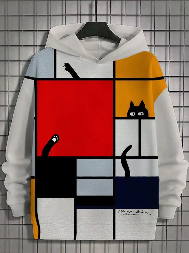 Cartoon Graffiti Cat Pattren Unisex Hoodies Sweatshirt 3D Print Men/Women Tracksuit Coat Harajuku Hoodie Pullover Men's Clothing