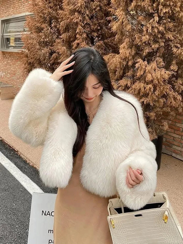 ZADORIN Thick Warm Winter Fur Coats Woman Luxury Fluffy Black Faux Fur Coat Woman Clothing Fox Fur Faux Coat Short Furry Jacket