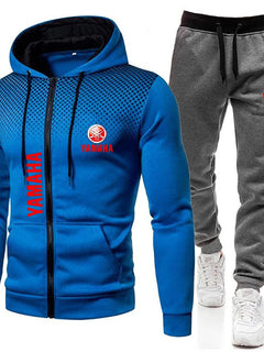 The popular Yamaha logo two-piece men's sportswear for 2025, running clothes, sportswear, hooded sweatshirt, zipper sweatshirt,