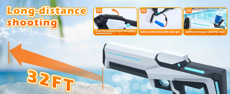 Pistole ad Acqua Elettriche per Adulti, Potenti Spruzzi Automatici, Pistole ad Acqua con Serbatoio, Giocattolo Estivo per Bambini e Ragazzi
