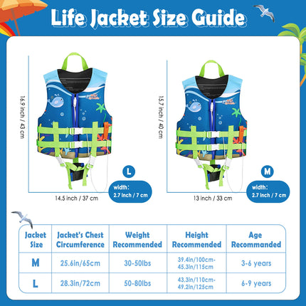HeySplash Kids Swim Vest Float Jacket Swimming Pullover Swimsuit with Adjustable Strap Floating Vest for Toddlers