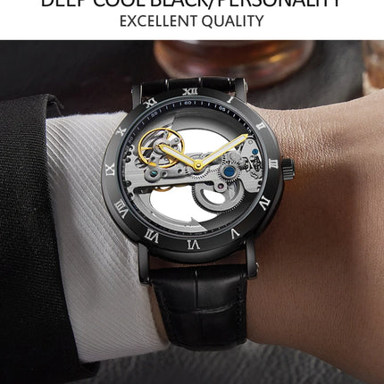 AKDPN Men's Watches Automatic Mechanical Stainless Steel Men's Wrist Watch Skeleton Automatic Watches for Man Watch Montre Homme