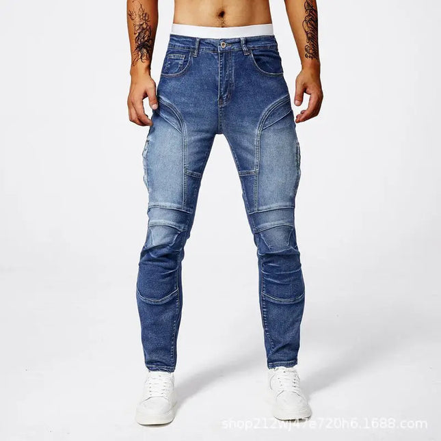 2025 New Motopants leisure motorcycle jeans riding trousers off-road motocross riding pants zipper design Multiple pockets PlatiNum