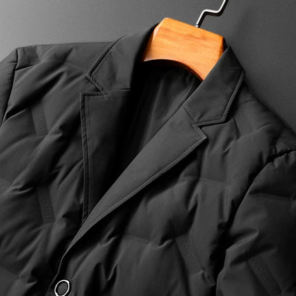 Minglu Autumn Winter White Duck Down Men's Down Blazers Luxury Solid Color Single Breasted Casual Male Jackets Down Man Coats