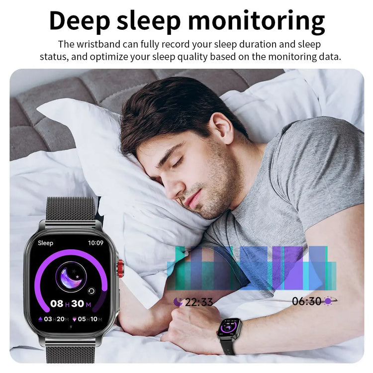 2026New Smart Watch Fitness Clock Men 2.01" AMOLED Screen 1400mAh 130+ Days Battery Life Flashlight Call Waterproof Smartwatches