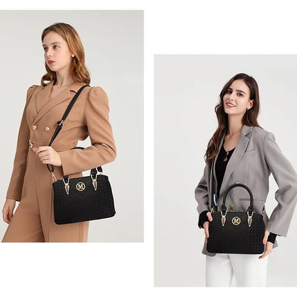 Borsa da donna Miss Lulu, borsa con manico medio modello litchi, borsa a tracolla elegante in maglia di alta qualità