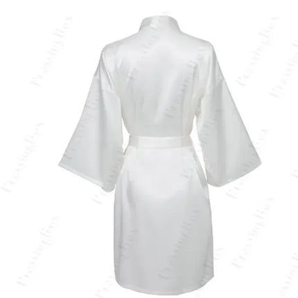 Vestaglia da notte in raso solido, elegante vestaglia da casa con scollo a V a mezza manica e cintura, pigiama da donna