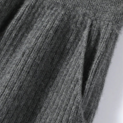 Yoyoselect 100% Cashmere Women's Skirts Autumn Winter Mid Calf Length Knitted Skirt Soft Versatile Quality OL Skirts Clothing PlatiNum