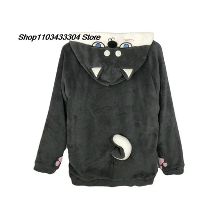 DTR Totoro cosplay sweater Kawaii Hoodie Sweatshirt My Neighbor Coat Fleece Overcoat With Ears Harajuku Cute Jackets ChristmaDTR