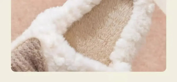 Winter Cute Butterfly Cotton Slippers for Women Non Slip Thick Sole Fluffy Indoor House Shoes Warm Maternity Home Footwear