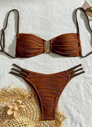 Nuovi Bikini Sexy 2025 Costumi da Bagno Donna Push-Up Abbigliamento da Spiaggia Femminile Costumi da Bagno Brasiliani Set Bikini per Piscina PlatiNum