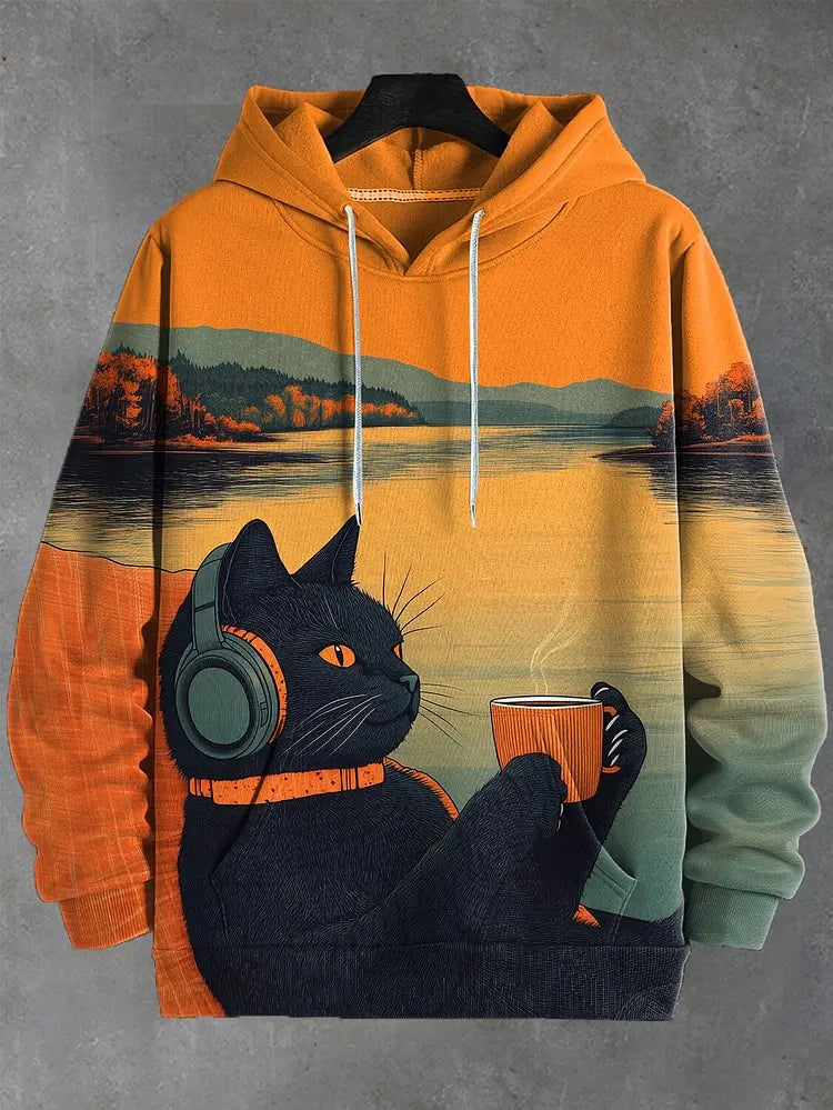 Cartoon Graffiti Cat Pattren Unisex Hoodies Sweatshirt 3D Print Men/Women Tracksuit Coat Harajuku Hoodie Pullover Men's Clothing
