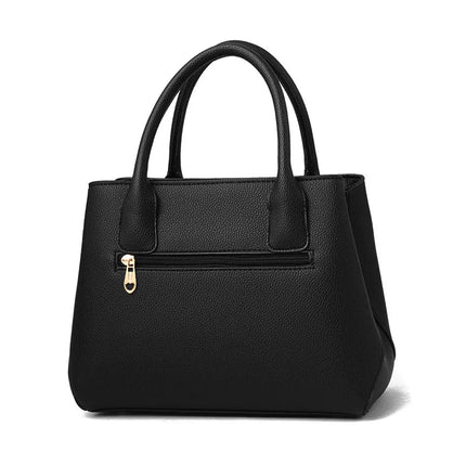 Bow Metal Pendant Top Handle Satchel Crossbody Bag, PU Leather Textured Bag Purse, Classic Versatile Fashion Shoulder Bag PlatiNum