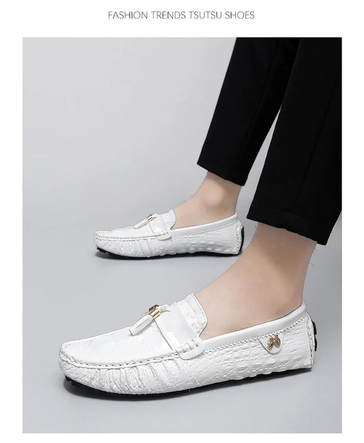 Scarpe da Uomo Casual in Pelle, Mocassini di Design, Slip-on, Scarpe da Guida e da Barca di Alta Qualità, Chaussure Homme, Taglie Grandi 35-48