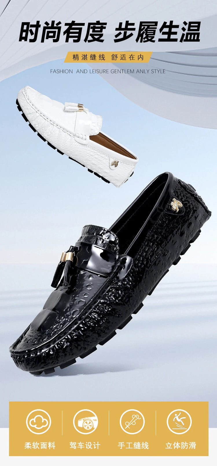 Scarpe da Uomo Casual in Pelle, Mocassini di Design, Slip-on, Scarpe da Guida e da Barca di Alta Qualità, Chaussure Homme, Taglie Grandi 35-48
