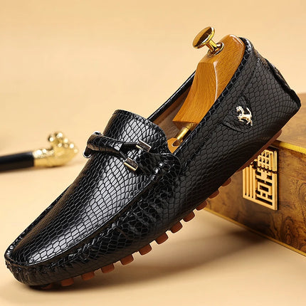 Scarpe casual da uomo nere classiche, comode scarpe basse in pelle PU da uomo, scarpe leggere senza lacci, scarpe da guida da uomo