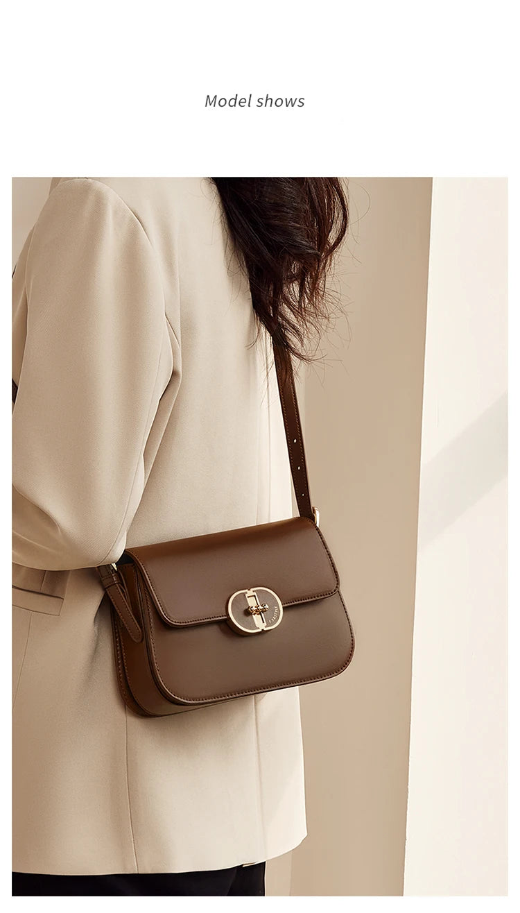 FOXER Brand Split Leather Women's Shoulder Bag 2025 New Luxury Design Female Retro Crossbody Purse Gift for Mom