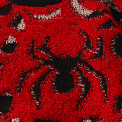 Autumn and Winter Velvet Spider Jacquard Double-Sided Pattern Pullover Sweater Casual Round-Neck Knit Men's Pullover Sweater Suitable for Daily Wear, Unisex Outerwear