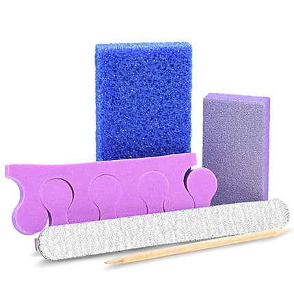 600 Sets/Carton Disposable Pedicure Sets 5Pcs Disposal Pedicura Kit With Cuticle Wood Stickfor Professional Nail Salon Tools