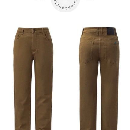 Men Straight Fit Jeans Autumn Elastic Soft Comfortable Solid Color Denim Pants Classic Fashion Casual Long Trousers Daily Wear